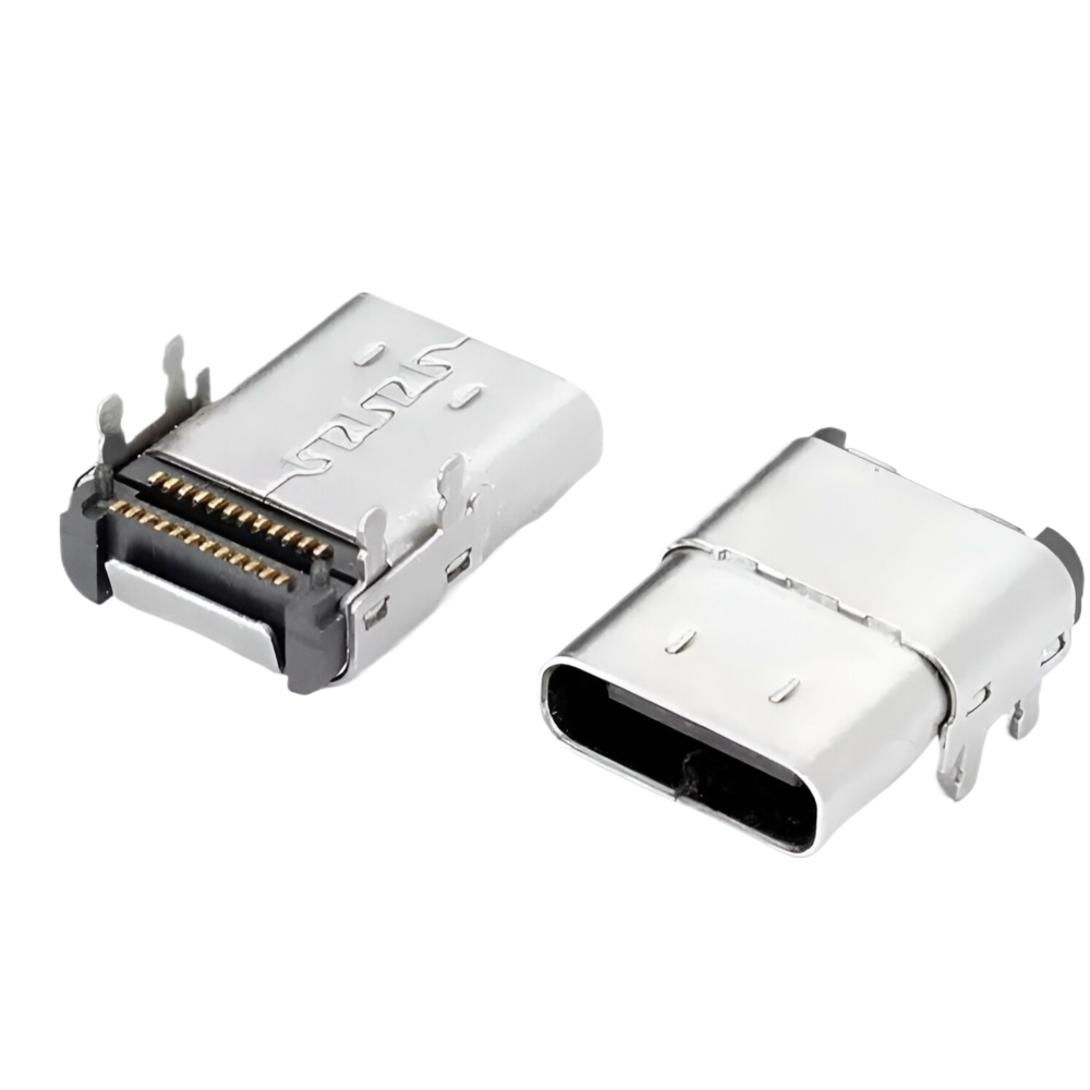 加長TYPE C 24P母座 板上雙貼SMT 四腳插板 板上H=3.51MM L=12.4MM