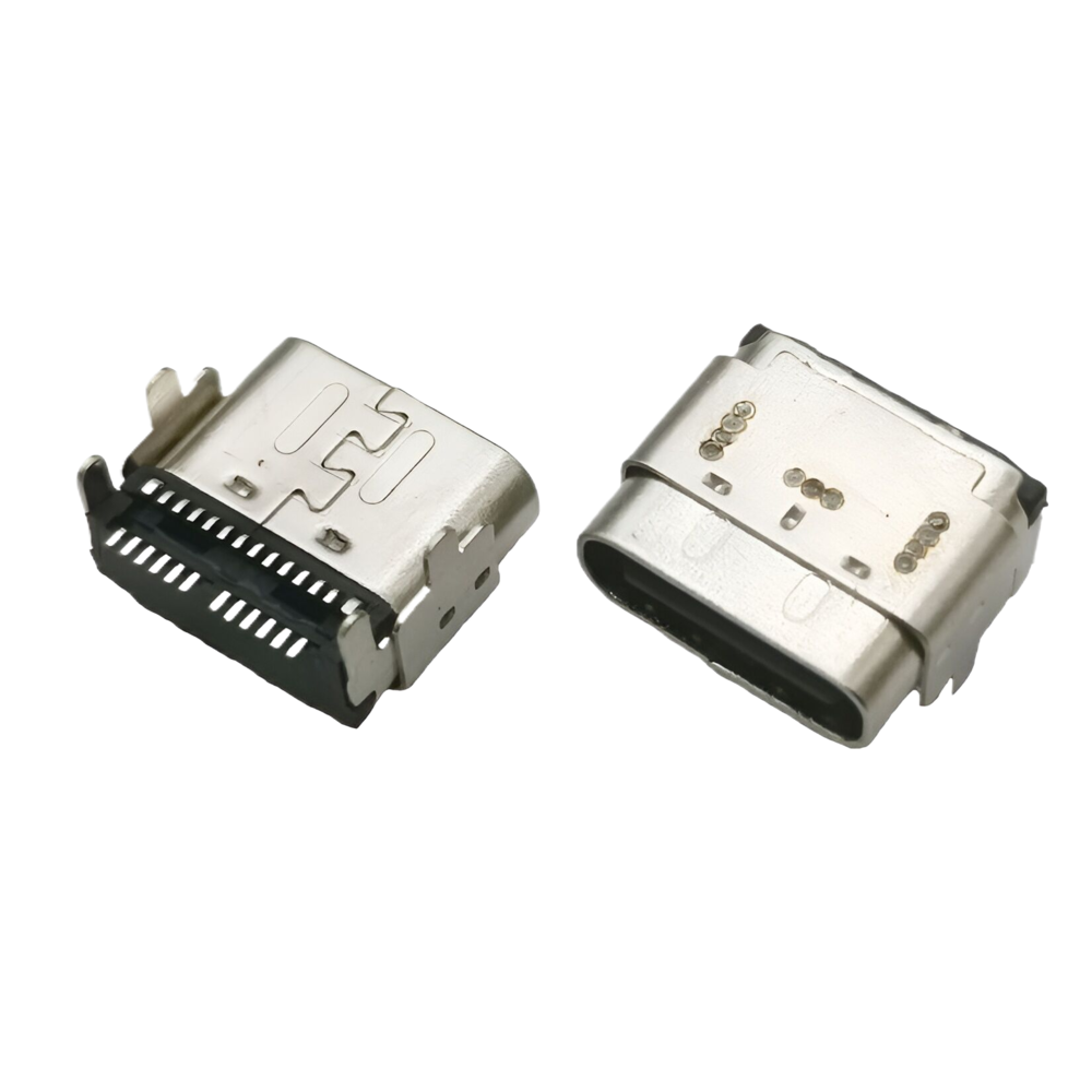 TYPE C 24P母座 板上雙貼SMT  四腳插板 CL=1.93MM 長度L=7.9 雙殼 替代Molex款