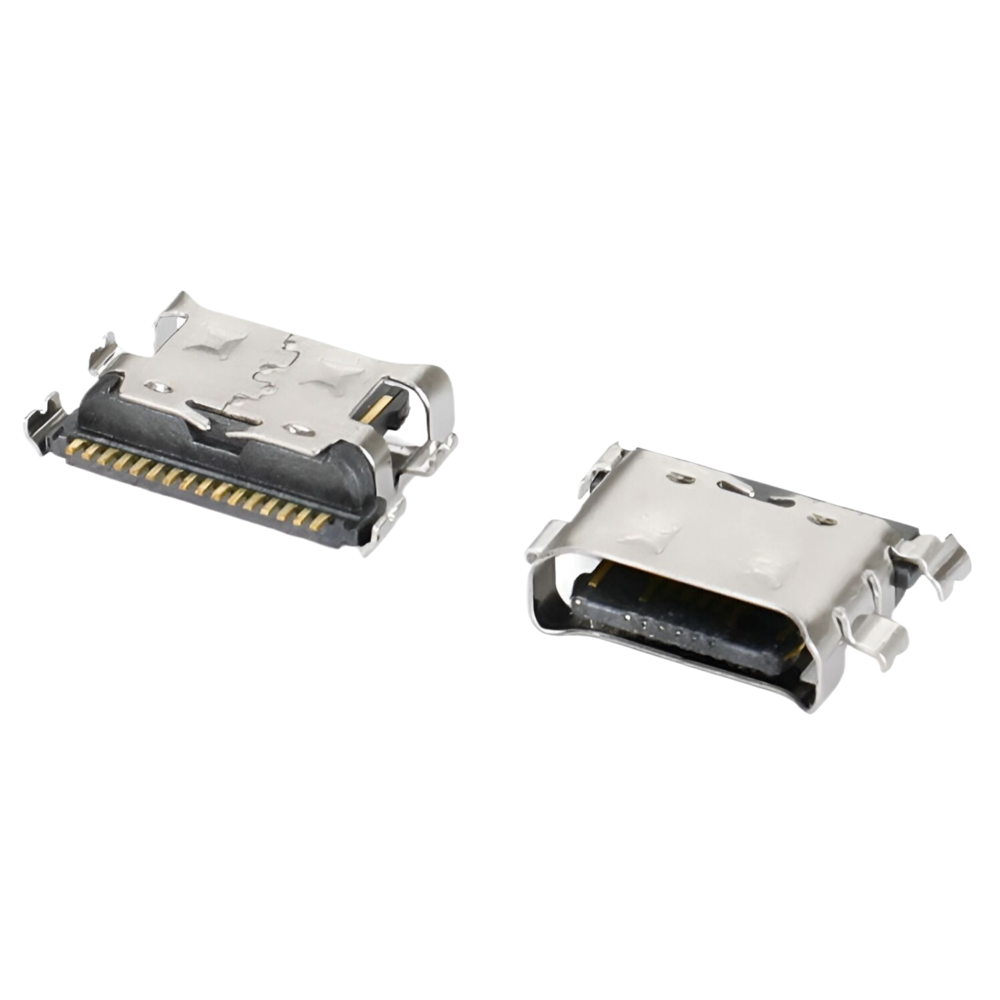 超短體TYPE C 16P母座 單排SMT 四腳沉板1.4MM CH=0.15MM L=6.55MM U型口