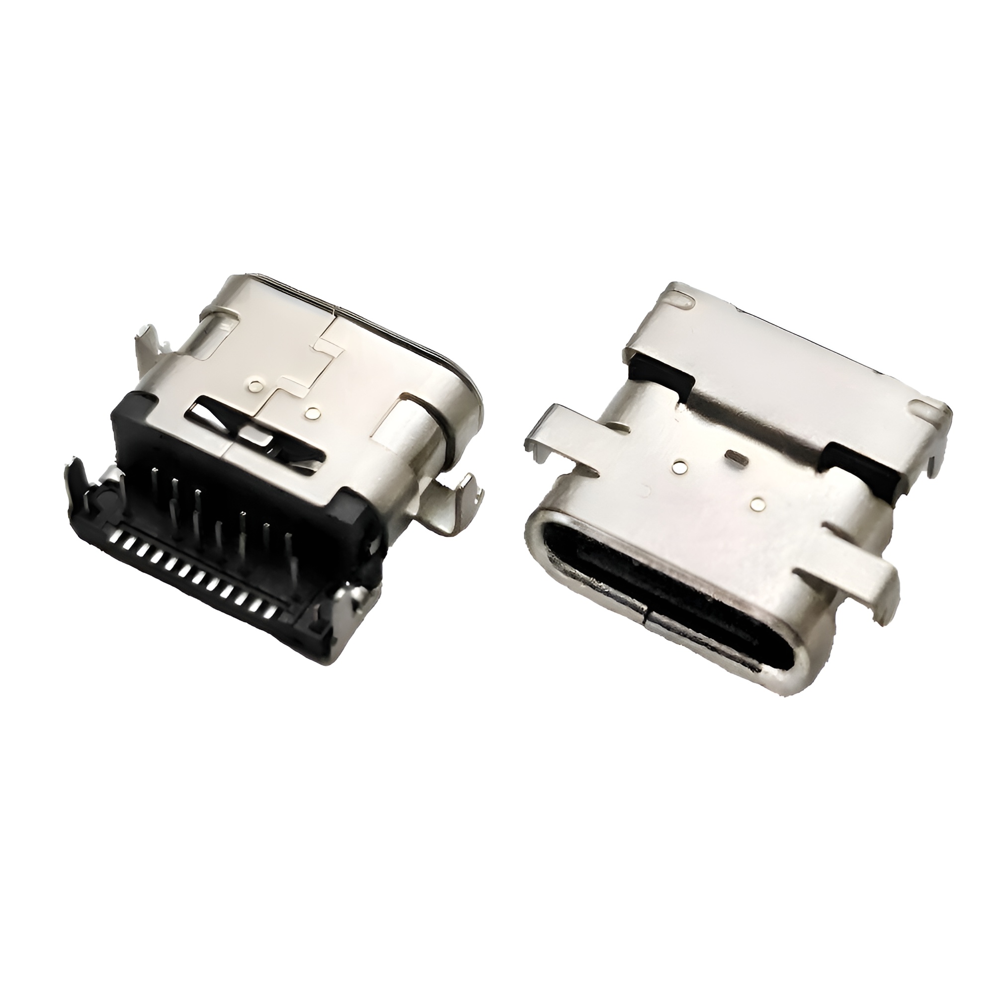 閃電USB 4.0 TYPE C 24P母座 沉板居中1.2-1.6MM  DIP+SMT 雙殼 L=9.15MM