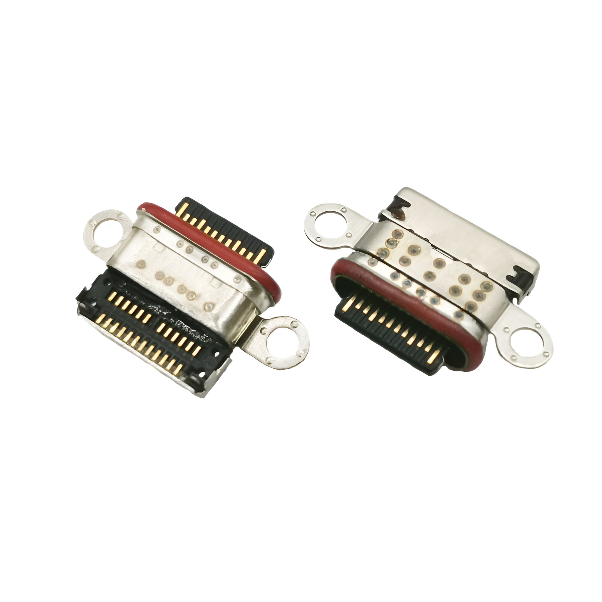 USB 3.1 TYPE C 24P防水母座 沉板1.0MM 雙貼SMT  帶雙耳螺絲孔 長度L=9.3MM 防水IP68